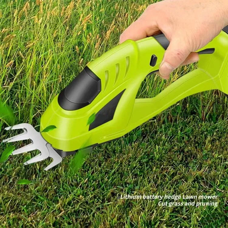 2 in 1 Mini Electric Cordless Battery Grass Shear & Hedge Trimmer with Extension Pole
